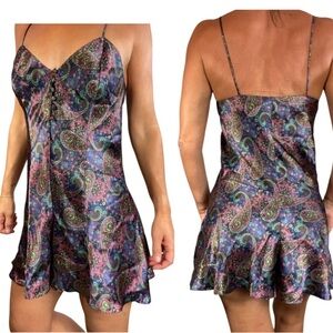 Vintage 90’s Babydoll Romper Silky Satin Sleepwear Cacique Lingerie